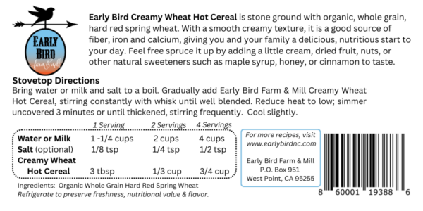 Organic Creamy Wheat Hot Cereal - Image 5