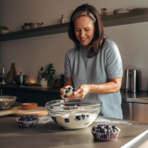 Making Blueberry Muffins