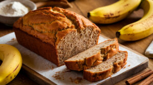 banana bread ready to be enjoyed.